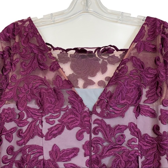 JS Collections Embroidered Lace Dress Floral 2 - Picture 9 of 14